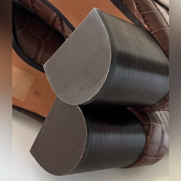 Madewell The Mira Side-Seam Ankle Boots Croc Embossed Boho Brown Leather Size 8 - Picture 12 of 15